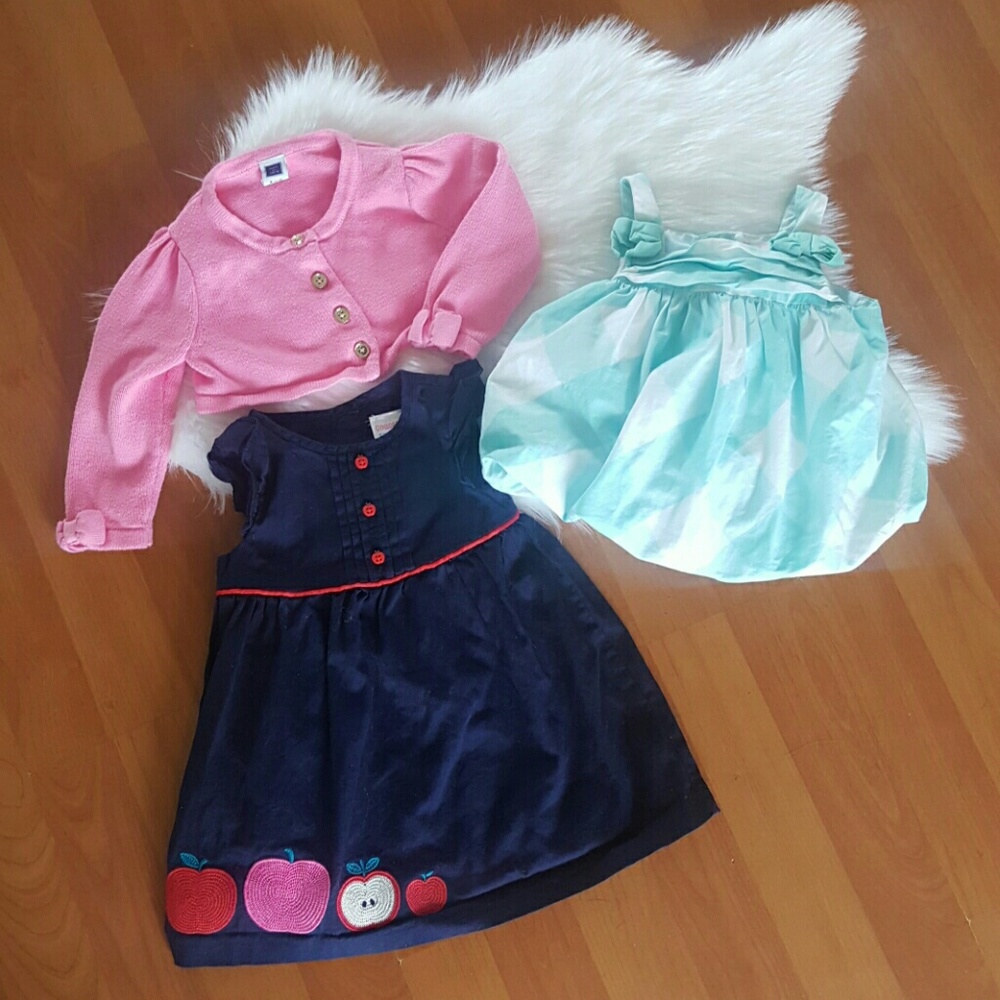 Janie & Jack Dress cardigan lot 3 pieces 6-12 M